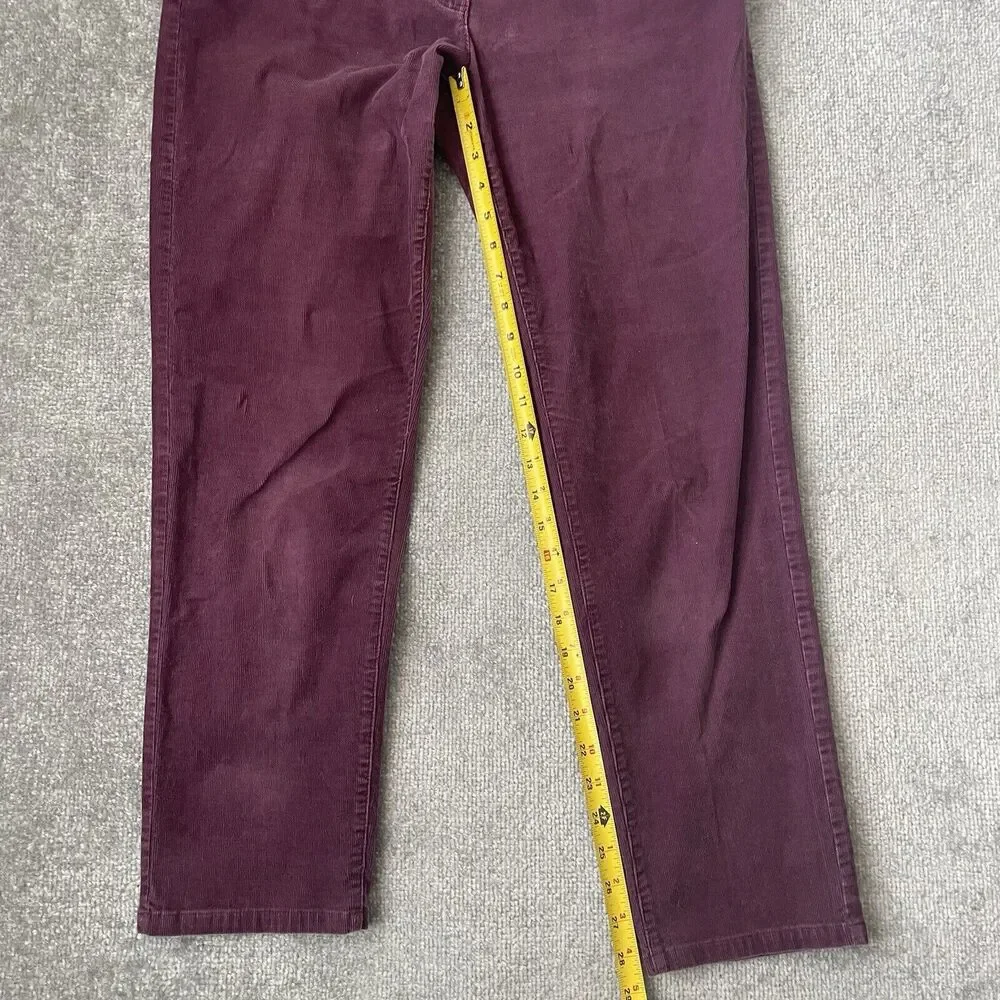 Lands End Pants Womens 10 Purple Corduroy Stretch Straight Leg Casual Fit 1 - Picture 8 of 11